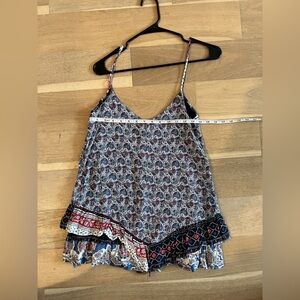 Zara TRF Red white and blue handkerchief tank